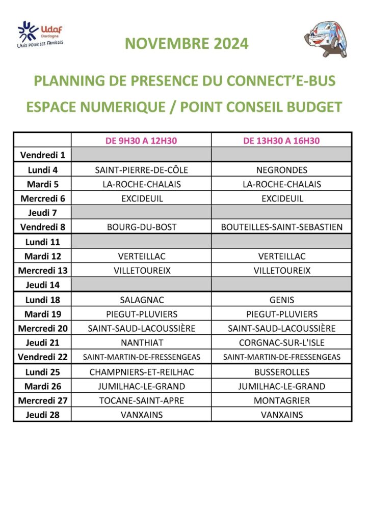 planning connect'ebus octobre 2024